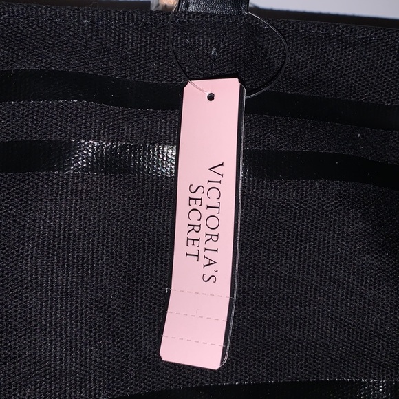 Victorie Secret Black and Gold zippered One Size Tote - Picture 3 of 6